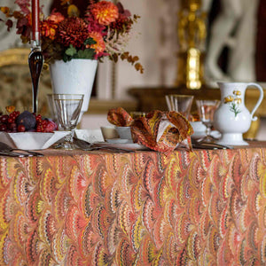 marble orange tablecloth summerill bishop bonadea