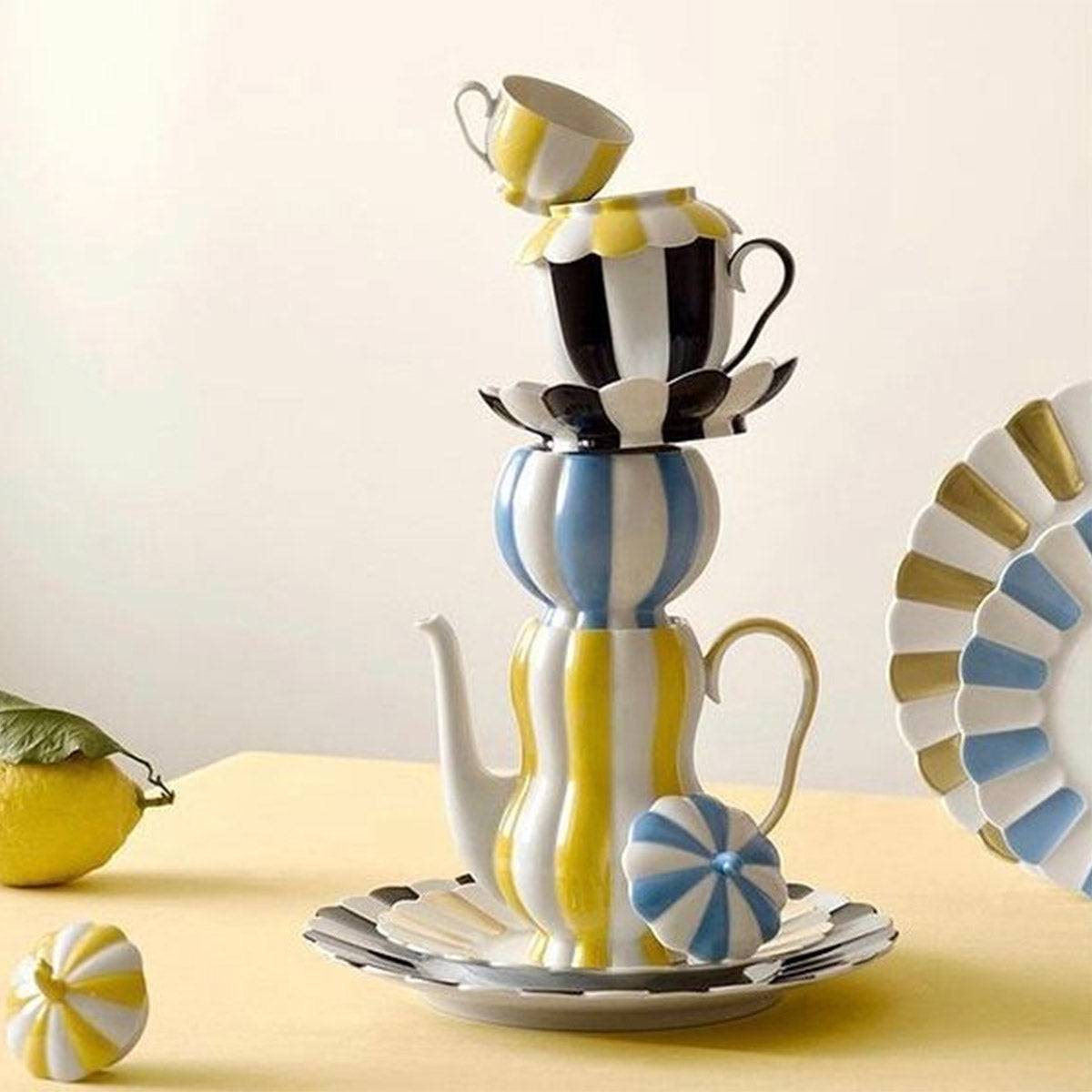 Melon Bread Plate White Gold bonadea