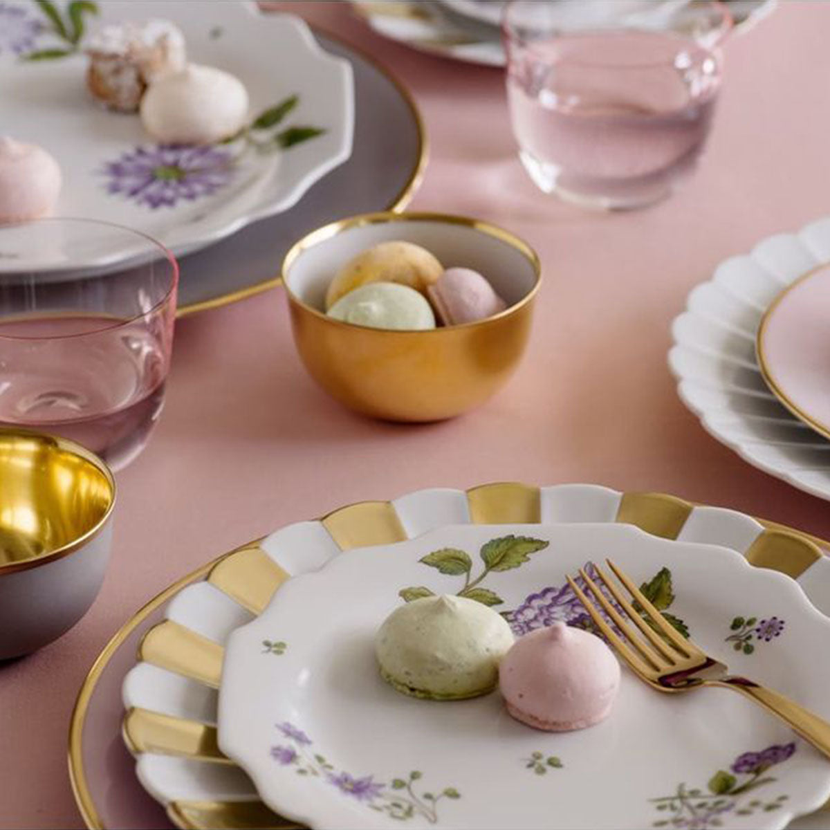 Melon Dinner Plate White Gold