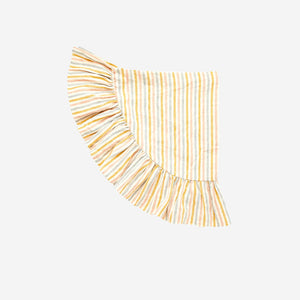 Multi Stripe Linen Frill Tablecloth Round