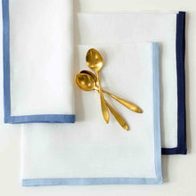 Load image into Gallery viewer, Set of Four Border Napkins Ice Blue
