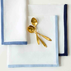 Set of Four Border Napkins Ice Blue