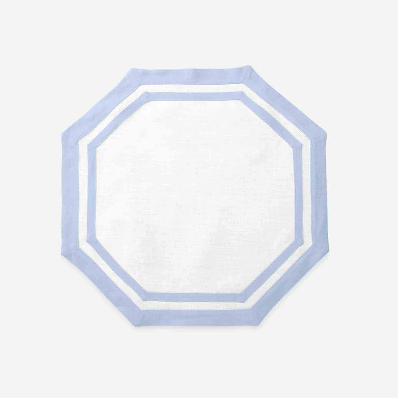 Set of Four Octagon Placemats Ice Blue