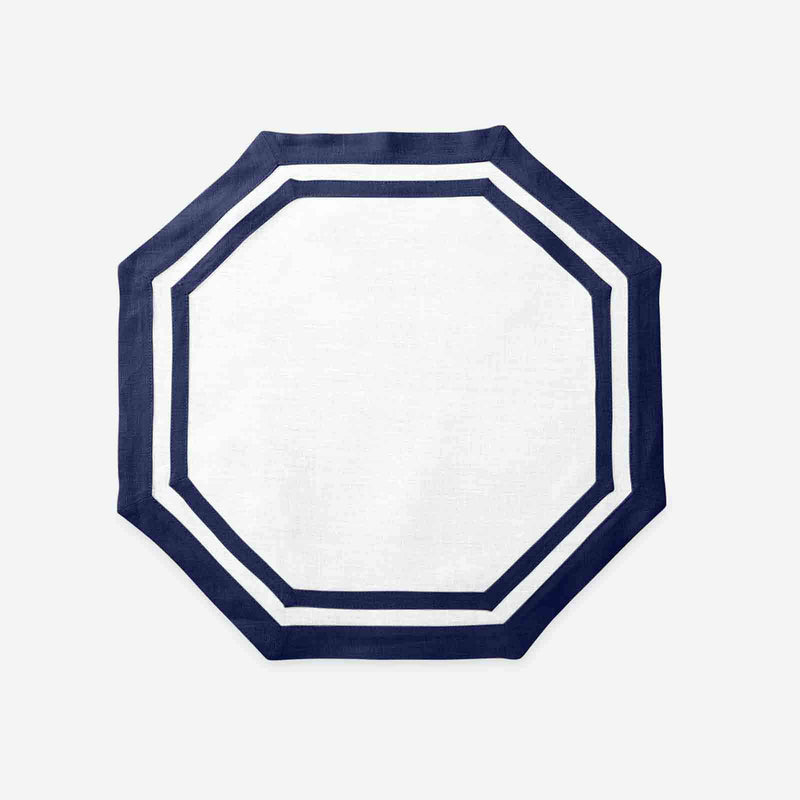 Set of Four Octagon Placemats Sapphire Blue