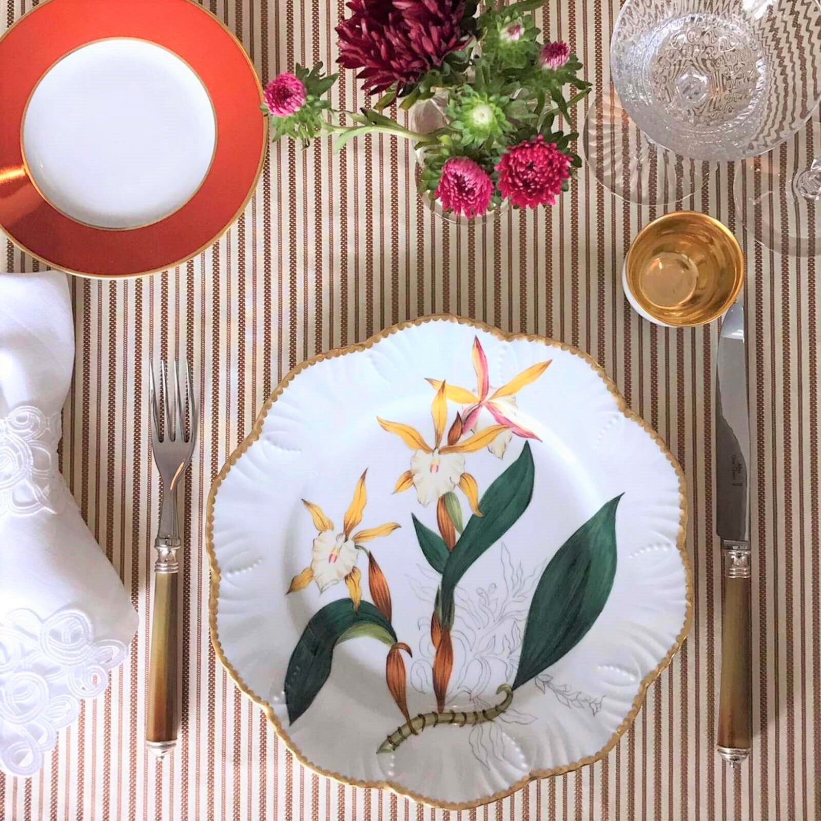 histoires d'orchidees set of six dinner plates