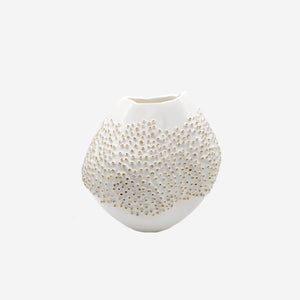 Porifera - Porcelain Vase in White & Gold