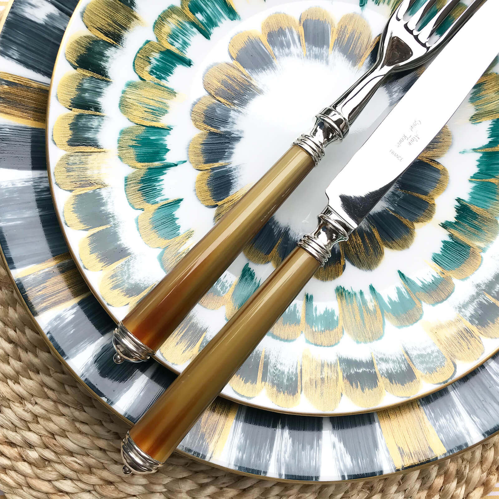 Bonadea | Alain Saint Joanis| Marbella Horn 4-Piece Cutlery Set