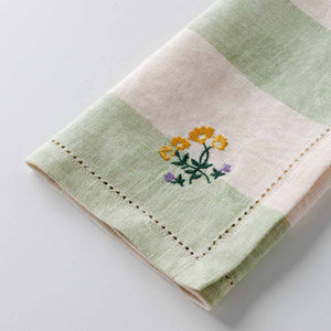 Sirkus Stripe Embroidered Napkin Pistachio