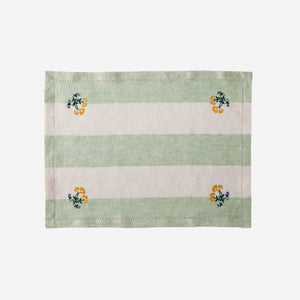 Sirkus Stripe Embroidered Napkin Pistachio