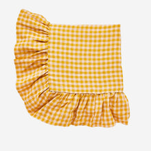 Load image into Gallery viewer, Wes Gingham Frill Tablecloth Mustard
