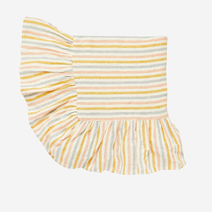 Multi Stripe Frill Tablecloth