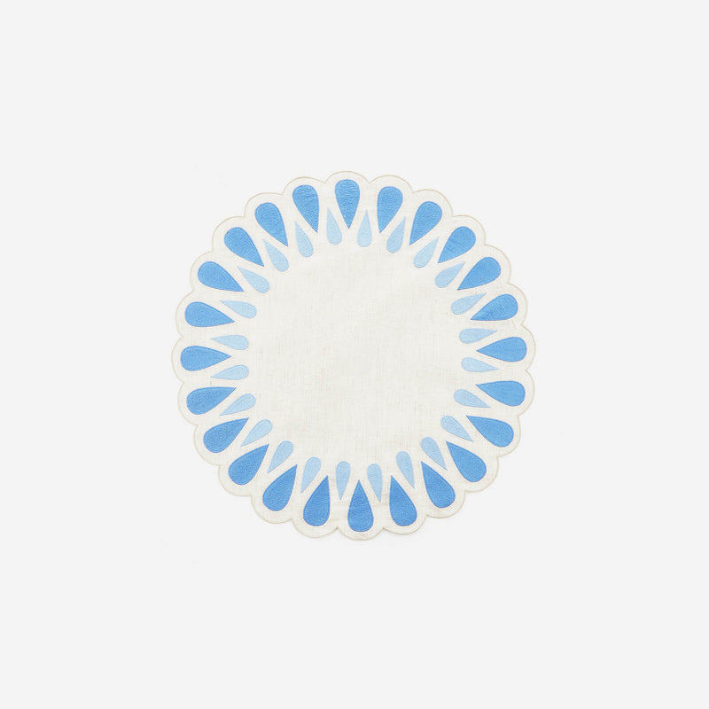 los encajeros blue drops blue and white placemat
