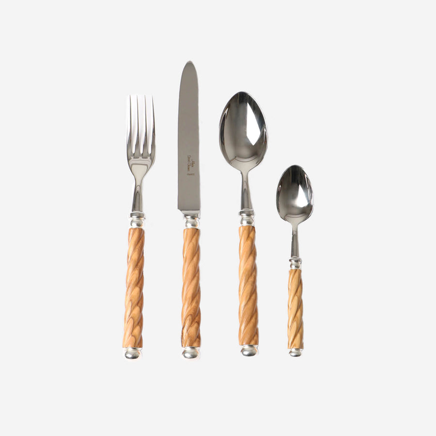 Alain Saint-Joanis Tonga Olivewood 4-Piece Cutlery Set