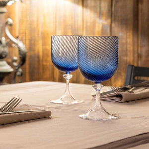 Torse White Wine Glass Blue Bonadea