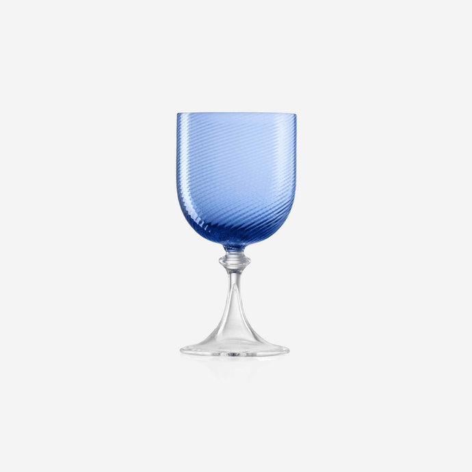 Torse White Wine Glass Blue Bonadea