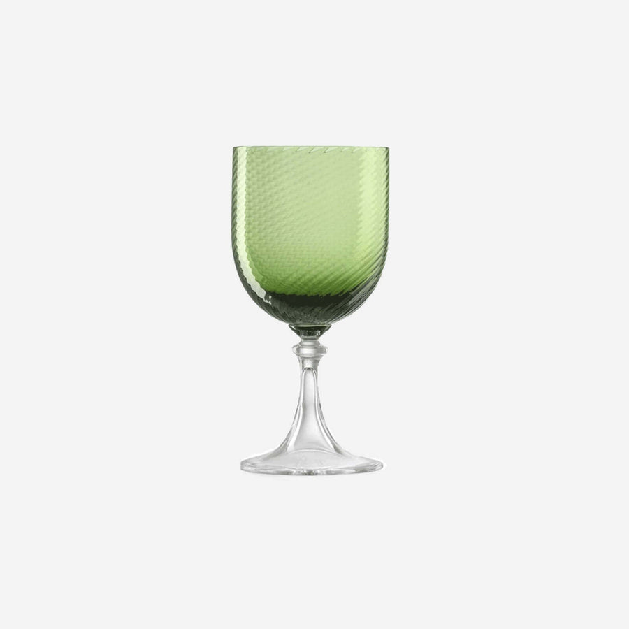 Nason Moretti Torse White Wine Glass Green