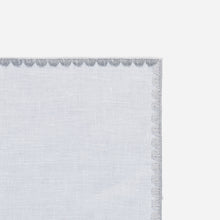 Weissfee Riva White & Silver Hand-embroidered Napkin
