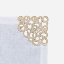 Load image into Gallery viewer, Weissfee - Florence Gold Lace Corner Dinner Napkin
