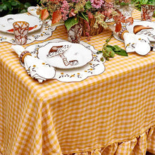 Load image into Gallery viewer, Wes Gingham Frill Tablecloth Mustard
