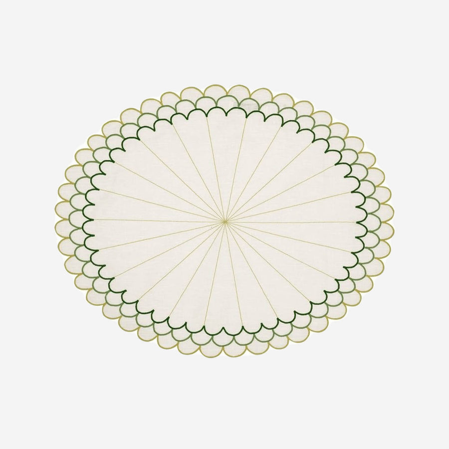 Los Encajeros Willow Oval Green Placemats - Set of 4